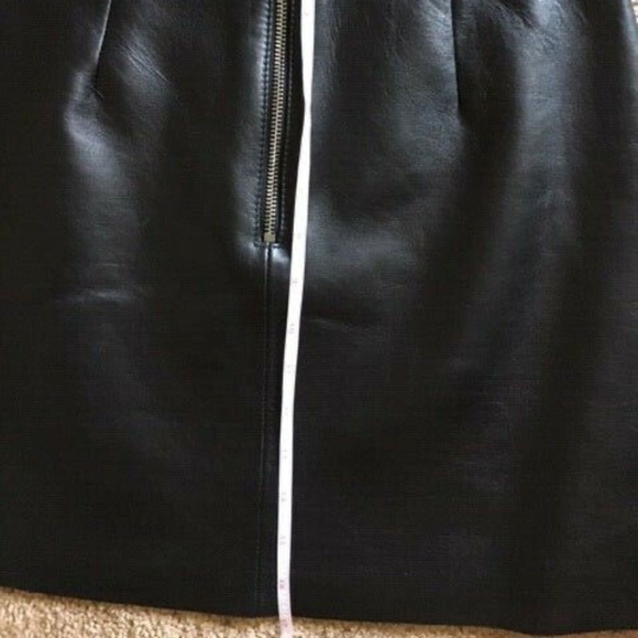 Women’s Black Leather Mini Skirt with studs by The SEI Size Fr 36 Us S/4 NWT - Picture 10 of 12